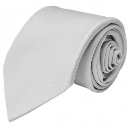 Boys Silver / Grey Plain Satin Tie (45'')
